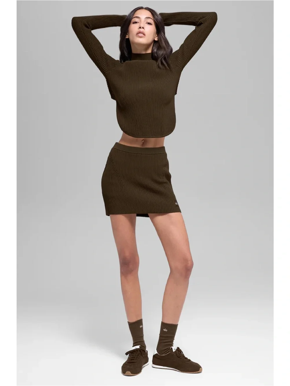 NWT Alo Denim Knit High-Waist Skirt #1 of 2